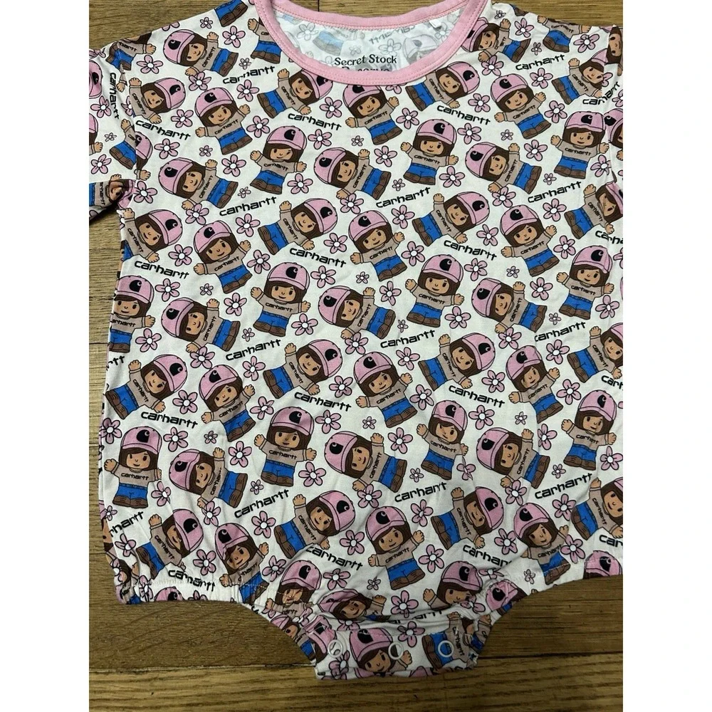 Secret Stock Reserve Bamboo Carhartt Bubble Romper Girls 2T Toddler Pink